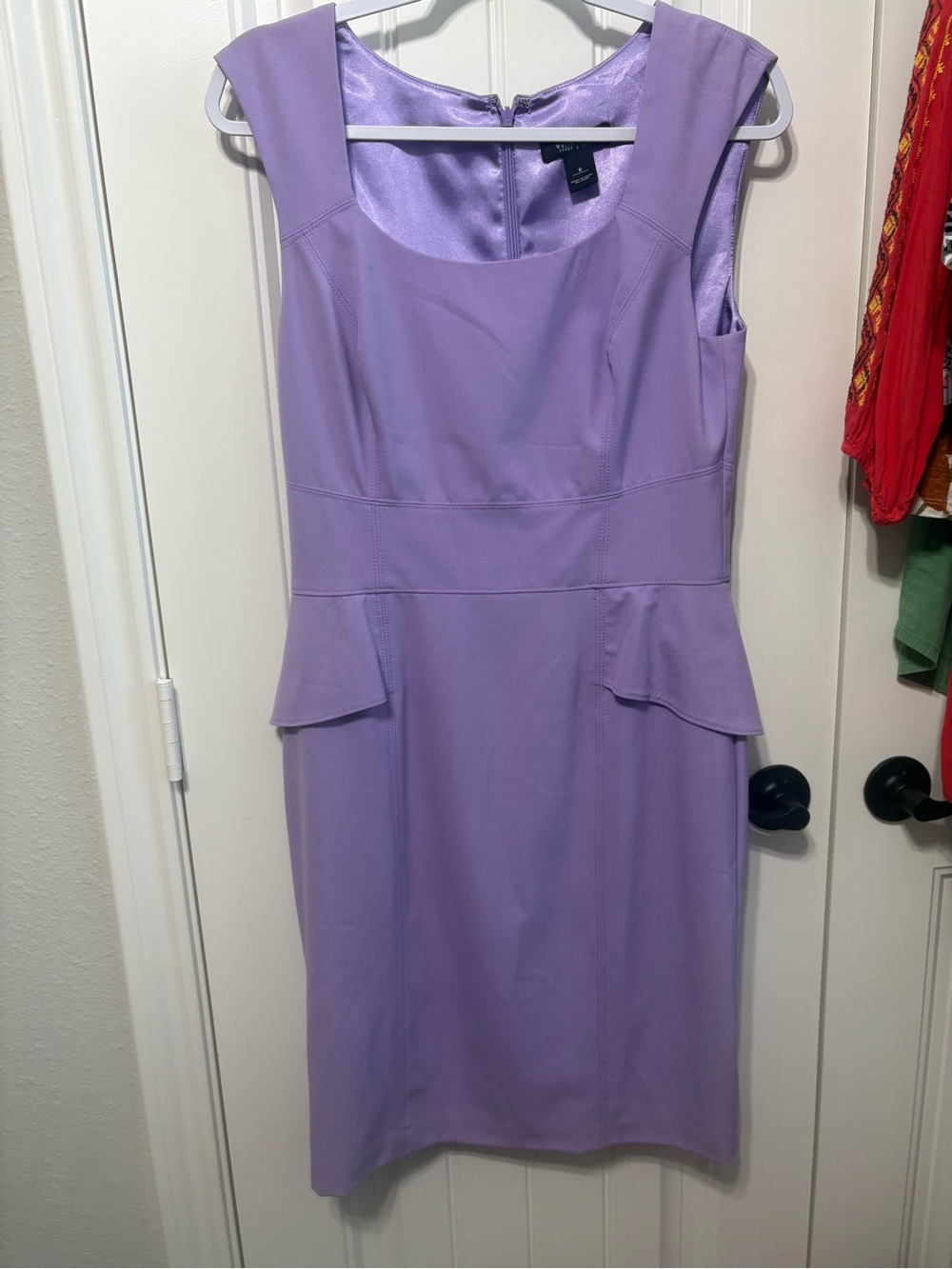 White House Black Market Lavender Peplum Sheath Dress - Picture 2 of 5